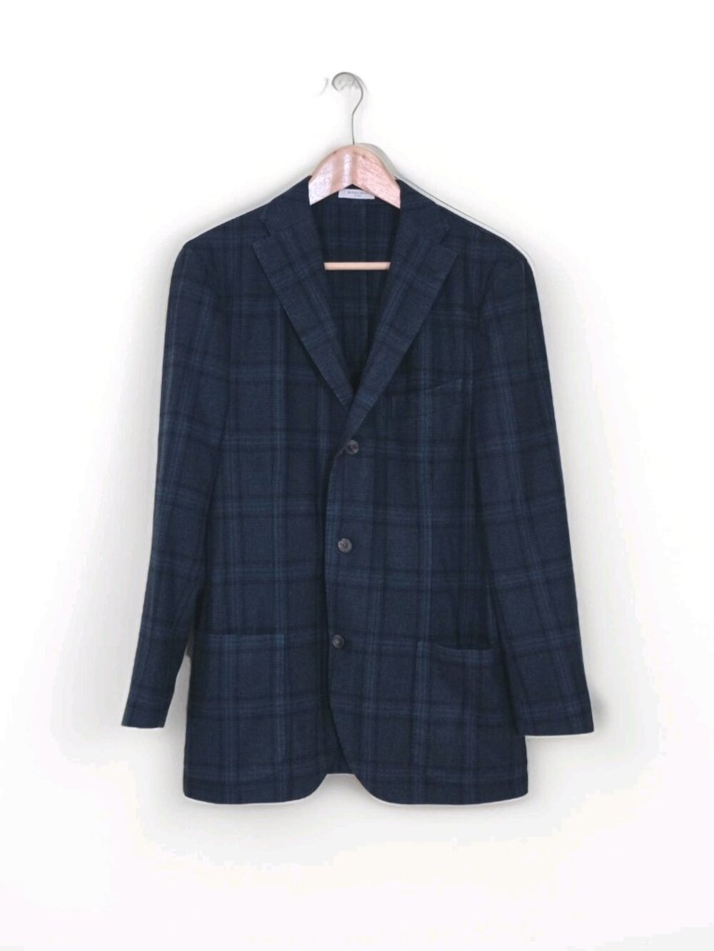 Boglioli Blazer Mens 52 US 42 L Teal Plaid Unlined 50 K Jacket N2902J Italy Luxe